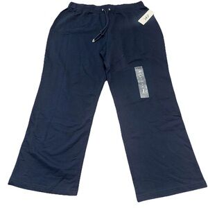 Anne Klein Women’s 2X Navy Pants Sport French Terry Active Leisure Casual NWT‎